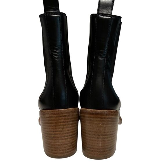 Jenni Kayne Frankie Elegant Black Leather Chelsea Ankle Luxury Boots 7 - Picture 4 of 11